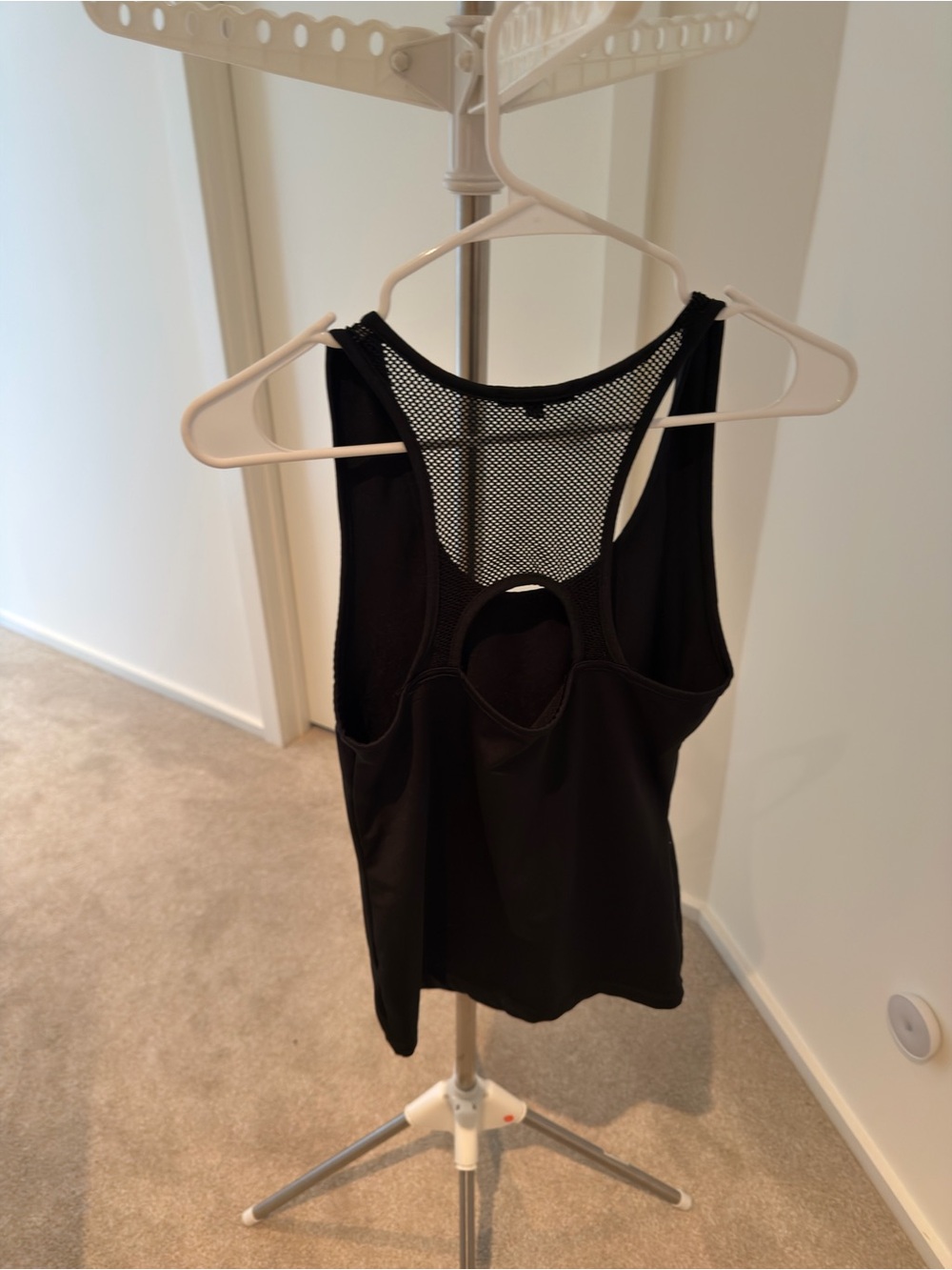 Black Racerback Mesh-Back Tank Top - Picture 2 of 4